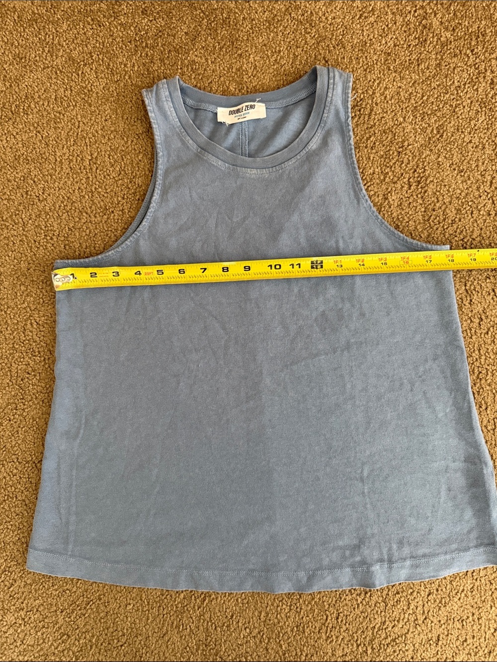 Double Zero Dusty Blue Ribbed High-Neck Tank - Picture 3 of 7